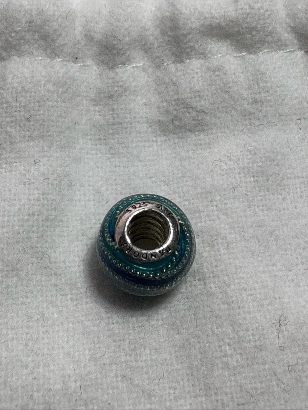 Pandora Teal Wave Enamel & Sterling Charm